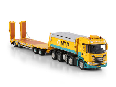 WSI WSI Scania G Normal tipper truck 8x2 + 4-axle drawbar lowloader trailer NTP