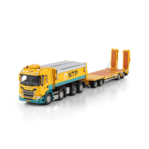 WSI WSI Scania G Normal tipper truck 8x2 + 4-axle drawbar lowloader trailer NTP