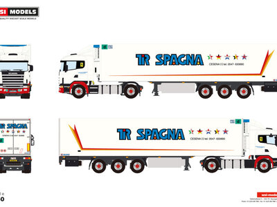 WSI WSI Scania 4-serie flat roof 4x2 met 3-assige koeloplegger TIRSPAGNA