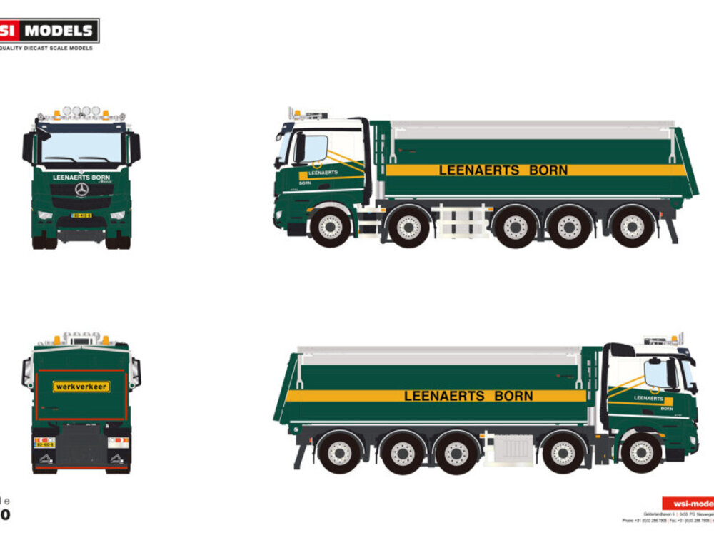 WSI WSI Mercedes-Benz Arocs MP4 2.300MM classic space tipper truck 10x4 LEENEARTS BORN