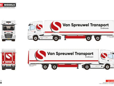 WSI WSI DAF XG MY25 4x2 + 2-axle tridec box trailer VAN SPREUWEL TRANSPORT