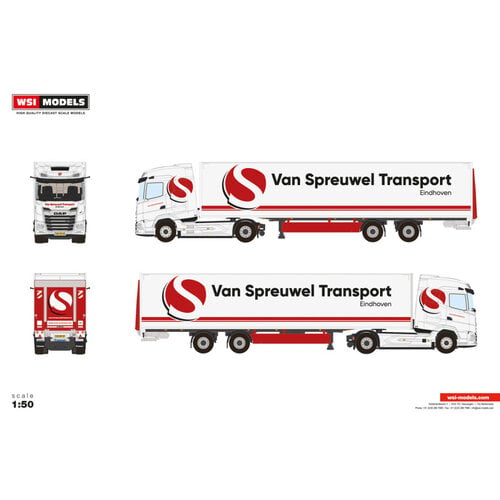 WSI WSI DAF XG MY25 4x2 + 2-axle tridec box trailer VAN SPREUWEL TRANSPORT