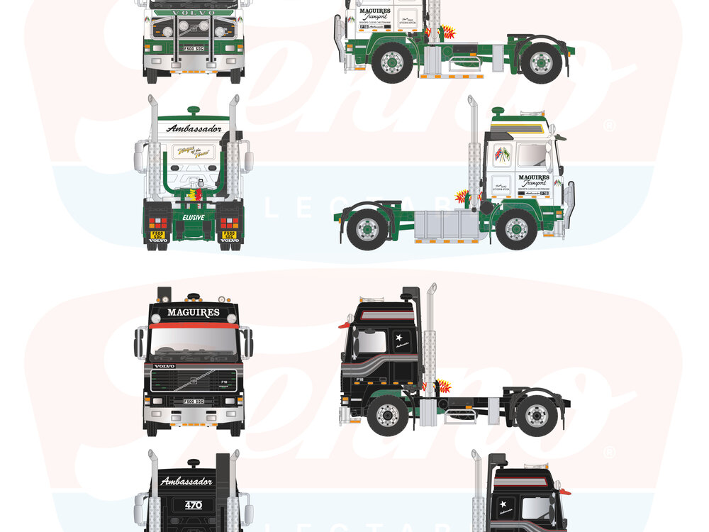 Tekno Tekno SET 2 x Volvo F16 Globetrotter 4x2 MAGUIRES