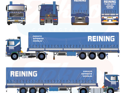 Tekno Tekno Volvo F10 4x2 trekker met 3-assige huifoplegger REINING