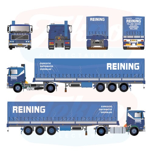 Tekno Tekno Volvo F10 4x2 trekker met 3-assige huifoplegger REINING