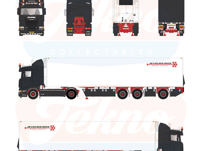 Tekno Tekno Scania R560-V8 with 3-axle reefer trailer J.Q. VAN DER MEER