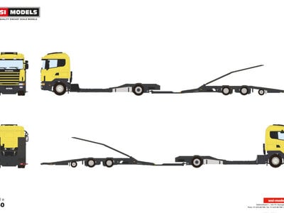 WSI WSI Scania R4-serie flat roof 4x2 truck transporter combi PREMIUM LINE