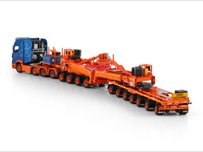 WSI WSI Mercedes-Benz Arocs MP5 Giga Space 8x4  with 7-axle wind mill trailer + 4-axle dolly NAVIGATOR TRANSPORT
