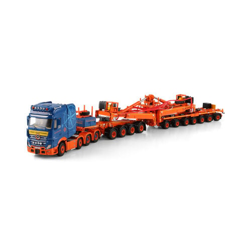 WSI WSI Mercedes-Benz Arocs MP5 Giga Space 8x4  with 7-axle wind mill trailer + 4-axle dolly NAVIGATOR TRANSPORT