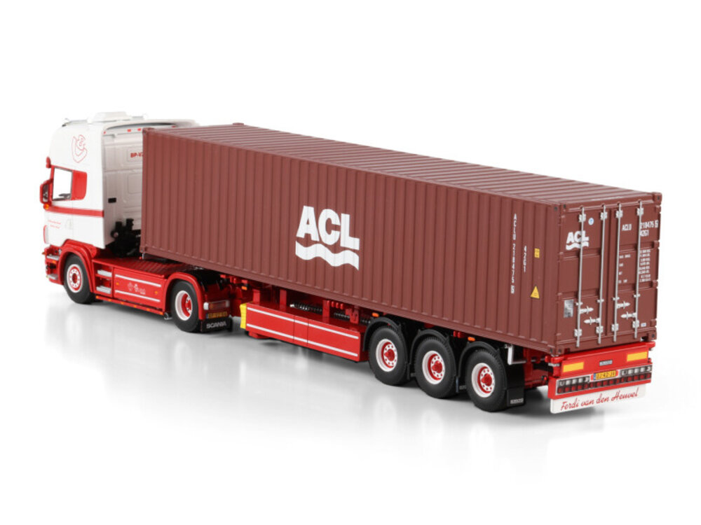 WSI WSI Scania 4-serie Topline met 3-as container oplegger + 40ft. container FERDI VAN DEN HEUVEL