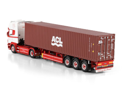WSI WSI Scania 4-serie Topline met 3-as container oplegger + 40ft. container FERDI VAN DEN HEUVEL
