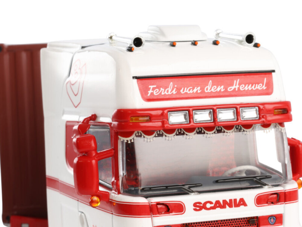 WSI WSI Scania 4-serie Topline met 3-as container oplegger + 40ft. container FERDI VAN DEN HEUVEL
