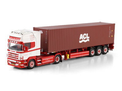 WSI WSI Scania 4-serie Topline met 3-as container oplegger + 40ft. container FERDI VAN DEN HEUVEL