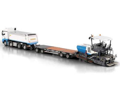 WSI WSI Mercedes Arocs MP4 Stream Space tipper truck 8x2 + 4-axle drawbar lowloader trailer BALLAST NEDAM