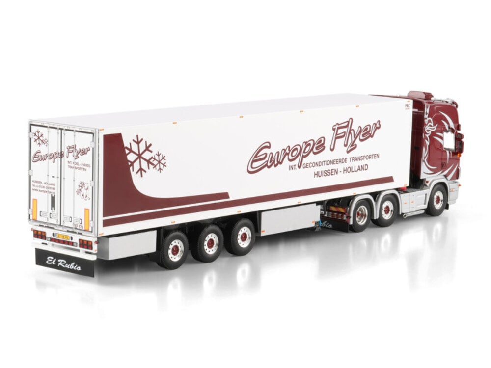 WSI WSI Scania 4-serie Topline 6x2 met 3-assige koeloplegger EUROPE FLYER