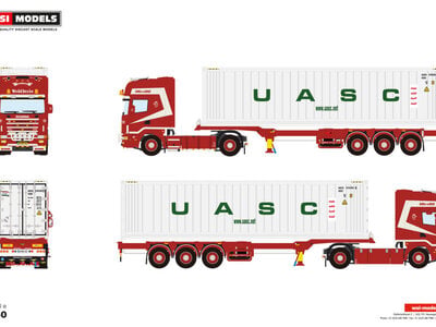 WSI WSI Scania 4-serie Topline 4x2 met 3-assige  flex container trailer + 40ft. koelcontainer thermoking WOLDHUIS TRANSPORT
