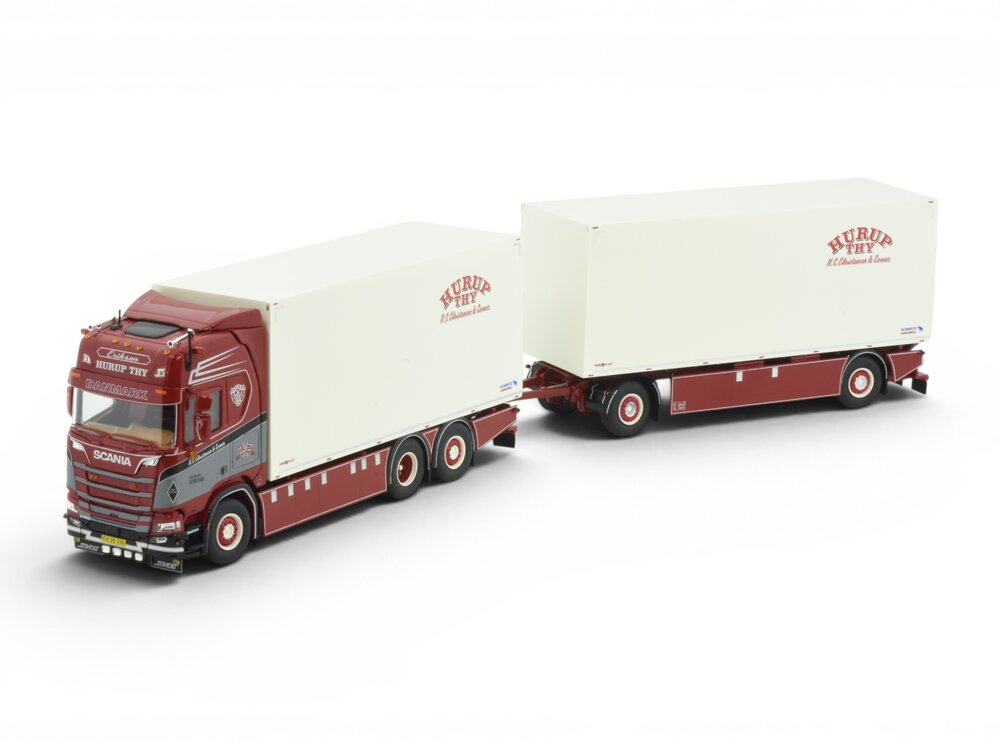 Tekno Tekno Scania NGR Highline 6x2 motorwagen met 2-assige schamelaanhanger NC CHRISTENSEN