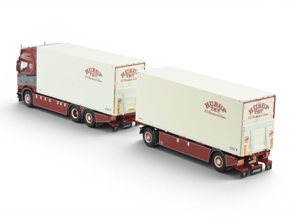 Tekno Tekno Scania NGR Highline 6x2 motorwagen met 2-assige schamelaanhanger NC CHRISTENSEN