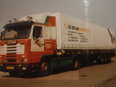 Tekno Tekno Scania 3-serie 113-380 with 3-axle curtainside trailer LOMMERTS