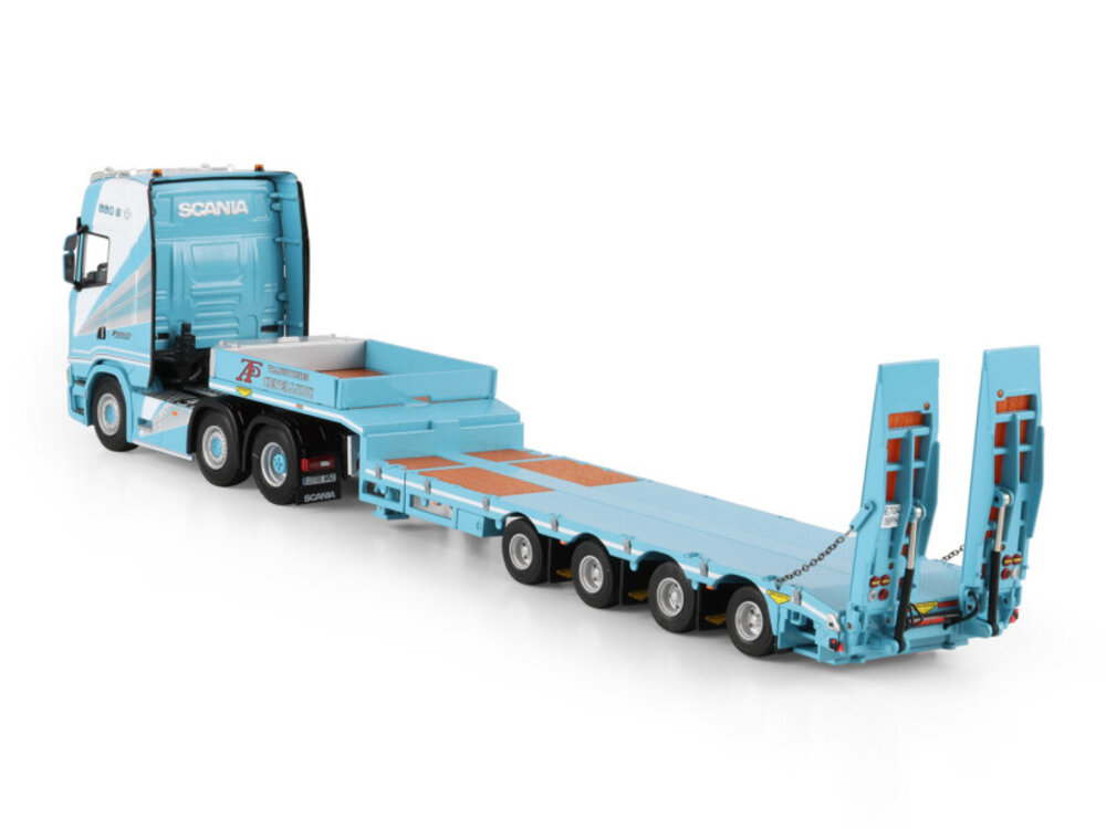 WSI WSI Scania S Highline 6x2 met 4-assige dieplader + oprijplaten CEPELLUDO