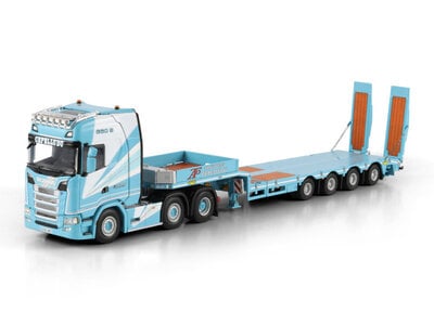 WSI WSI Scania S Highline 6x2 met 4-assige dieplader + oprijplaten CEPELLUDO