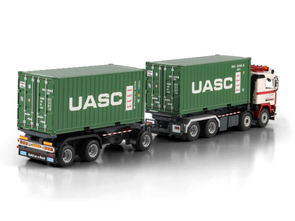 WSI WSI Volvo F12  8x2 -  4-assige motor wagen  + 3-as container oplegger + 2 x 20ft. container N. MIJNDERS