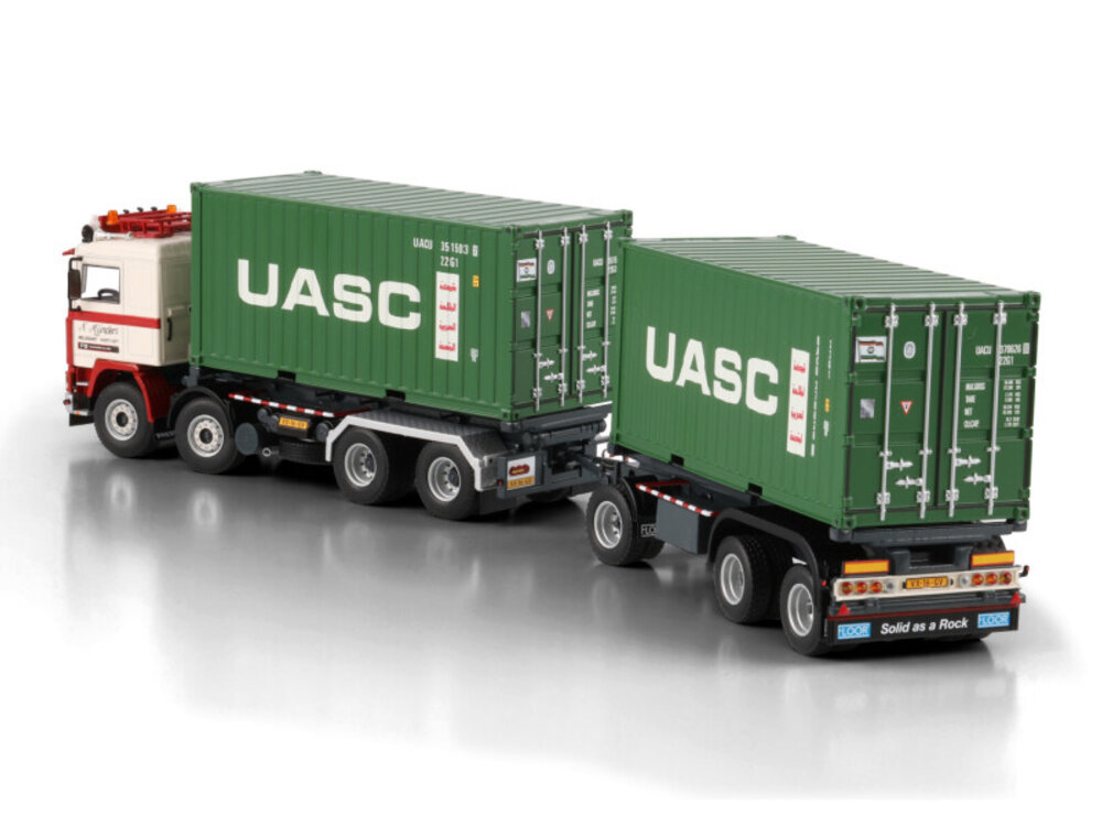 WSI WSI Volvo F12  8x2 -  4-assige motor wagen  + 3-as container oplegger + 2 x 20ft. container N. MIJNDERS