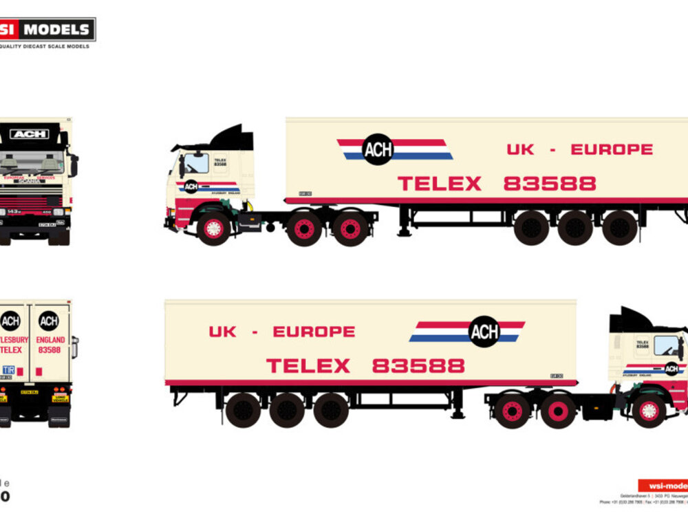 WSI WSI Scania 143M/450 with 3-axle classic box trailer ACH
