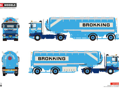 WSI WSI DAF 95 Comfort cab with 2-axle annimalfeed bilk trailer BROKKING