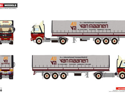 WSI WSI Mercedes-Benz NG 4x2 met 3-as classic zeiloplegger VAN MAANEN