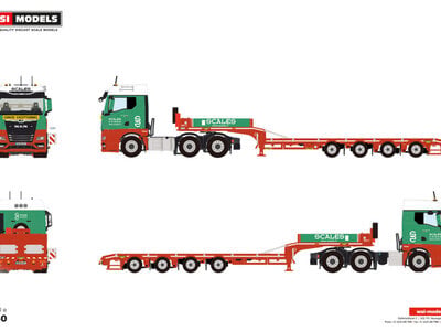 WSI WSI MAN TGX GM 6x2 with 4-axle semi low loader SCALES
