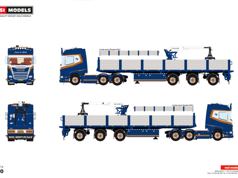 WSI WSI DAF XF SH 6x2 with 3-axle brick trailer CASA DI SLOB