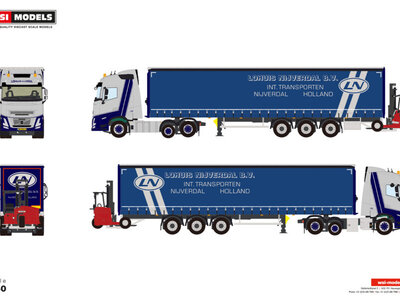 WSI WSI Volvo FH Aero Globetrotter 6x2 met 3-assige schuifzeilen oplegger LOHUIS NIJVERDAL