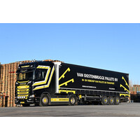 WSI Scania S Highline 4x2 met 3-as schuifzeilen oplegger VAN OOSTENBRUGGE