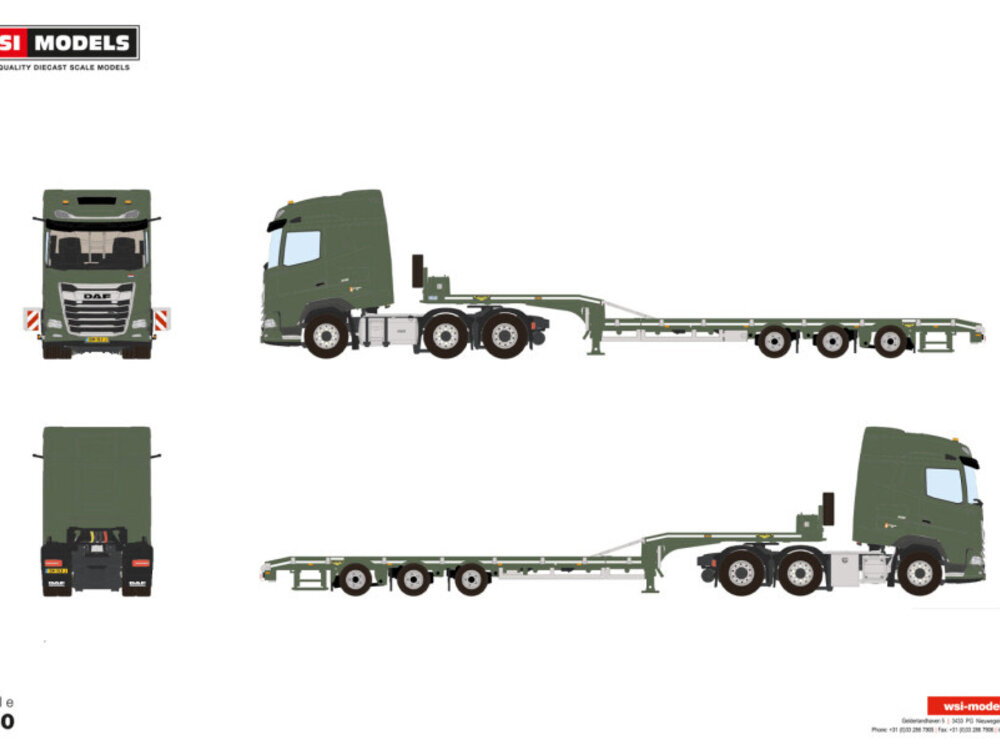 WSI WSI DAF XG 6x2 with 3-axle low loader DEFENSIE NL