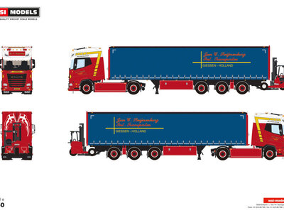 WSI WSI DAF XG+ 4x2 met 3-assige schuifzeilen oplegger JAN C. SWIJNENBURG