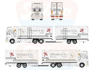 Tekno Tekno Scania 164 6x2 motorwagen met 2-assige wipkar D. BRUSSEE EN ZN.