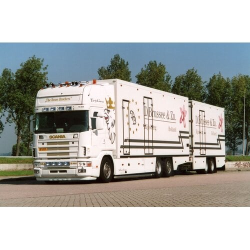 Tekno Tekno Scania 164 6x2 motorwagen met 2-assige wipkar D. BRUSSEE EN ZN.