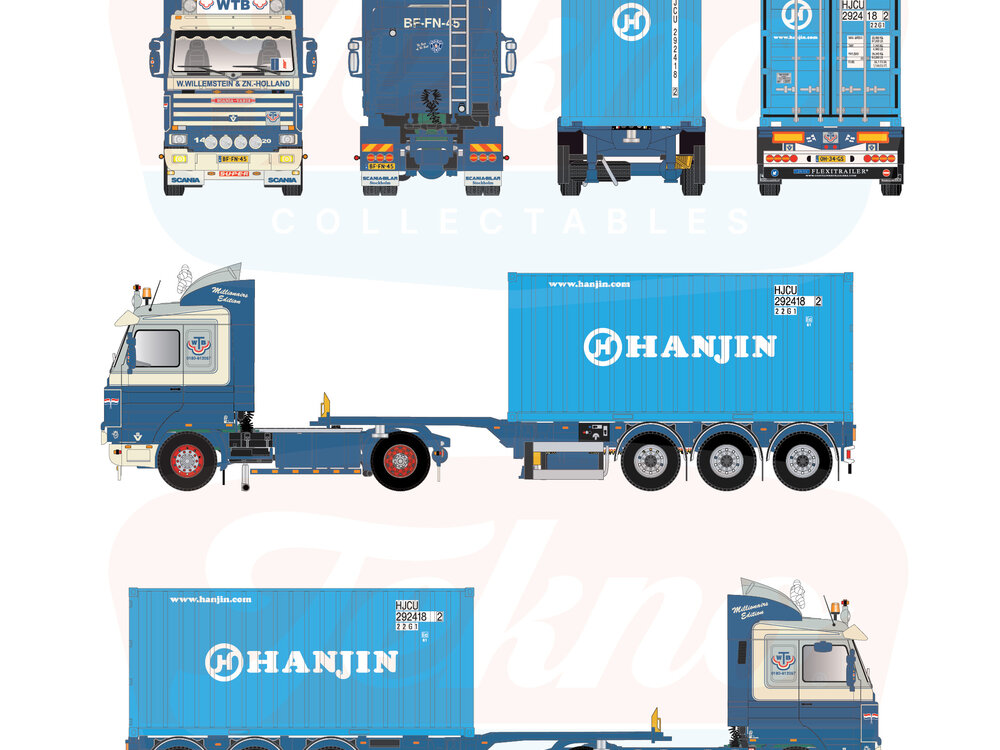 Tekno Tekno Scania 143M 420 streamline trekker met 20ft. container WTB