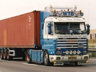 Tekno Tekno Scania 143M 420 streamline trekker met 20ft. container WTB