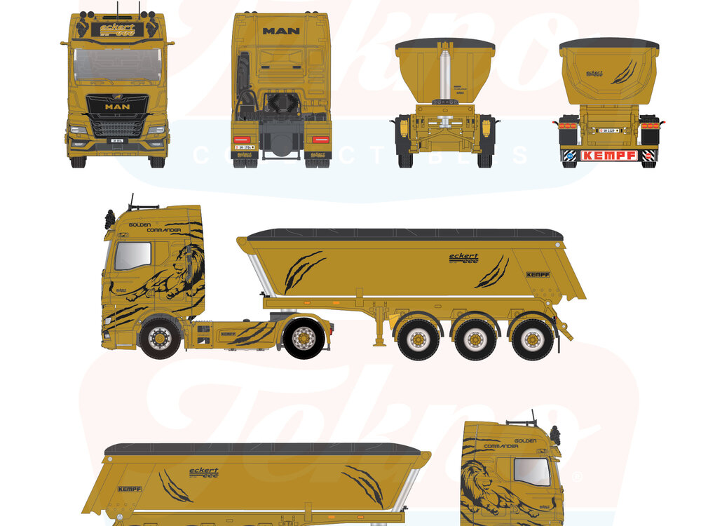 Tekno Tekno MAN TGX GX 4x2 with 3-axle Meiller tipper ECKERT