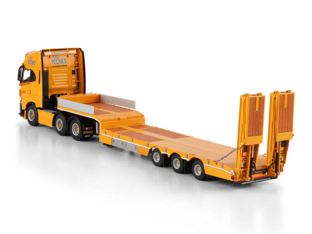 WSI WSI Iveco S-way as high 6x2 with 3-axle semi lowloader with ramps KORS HOOGWERKSYSTEMEN