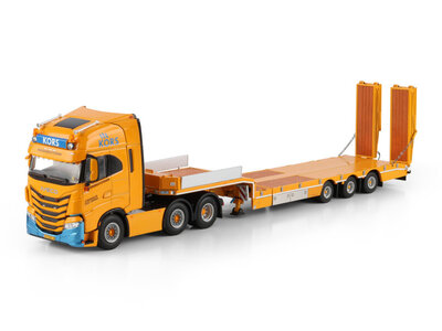 WSI WSI Iveco S-way as high 6x2 with 3-axle semi lowloader with ramps KORS HOOGWERKSYSTEMEN