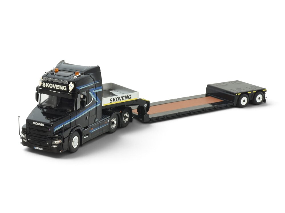 Tekno Tekno Scania Tuft 6x4 met 2-assige Broshuis dieplader SKOVENG