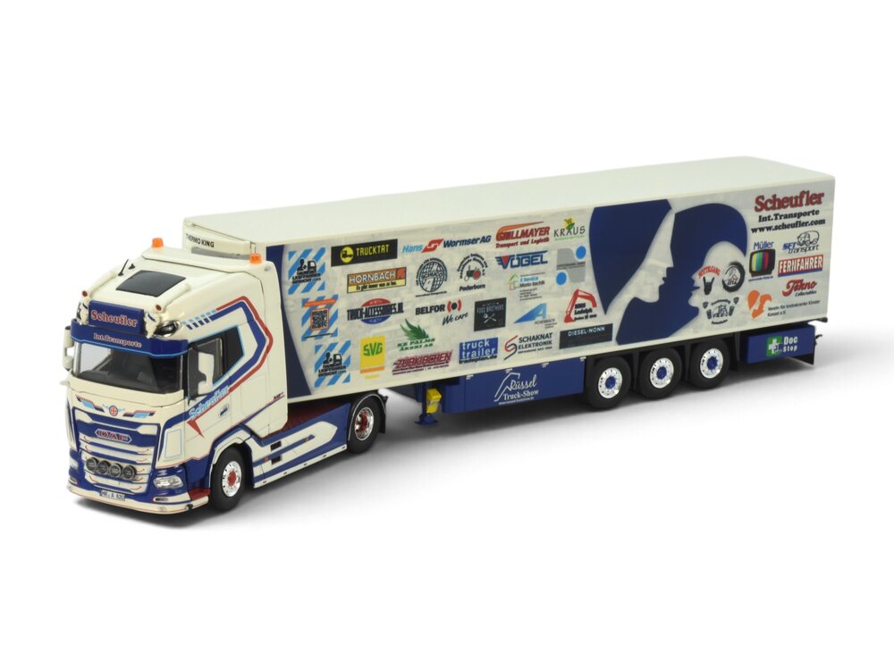 Tekno Tekno DAF XG+ 4x2 met 3-assige koeloplegger SCHEUFLER SPENDENTRUCK 2025