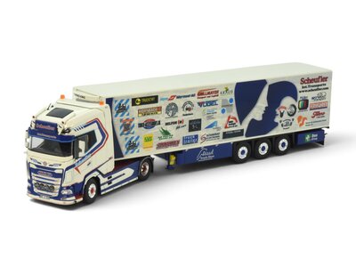 Tekno Tekno DAF XG+ 4x2 met 3-assige koeloplegger SCHEUFLER SPENDENTRUCK 2025