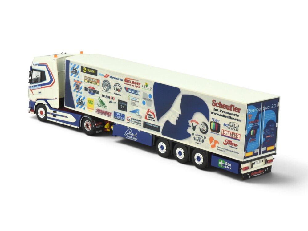 Tekno Tekno DAF XG+ 4x2 with 3-axle reefer trailer SCHEUFLER SPENDENTRUCK 2025