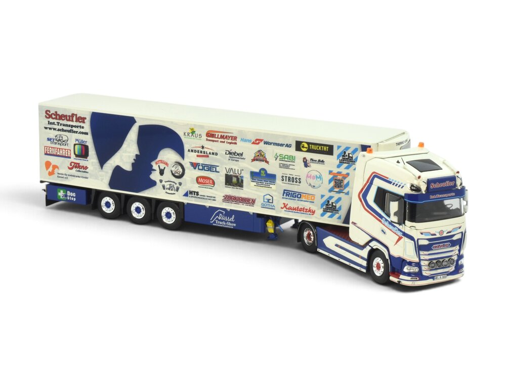 Tekno Tekno DAF XG+ 4x2 met 3-assige koeloplegger SCHEUFLER SPENDENTRUCK 2025