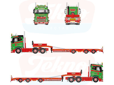 Tekno Tekno Volvo FH05 low roof 6x2 with 3-axle semi low loader JAN MUES