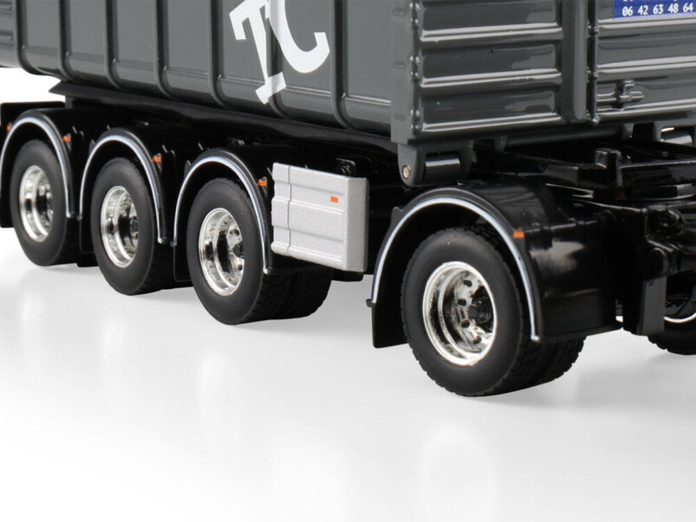 WSI WSI Scania R Highline 6x2 riged truck with hooklift system with 4-axle hooklift container trailer + 15m3 container TC-TRADING